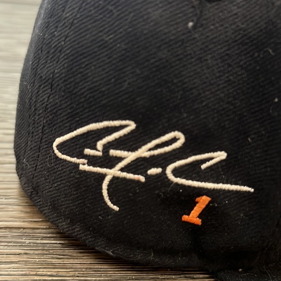New Era 59 Fifty Fitted Houston Astros Baseball Hat 6 3/4 with Carlos Correa sig - Picture 6 of 10